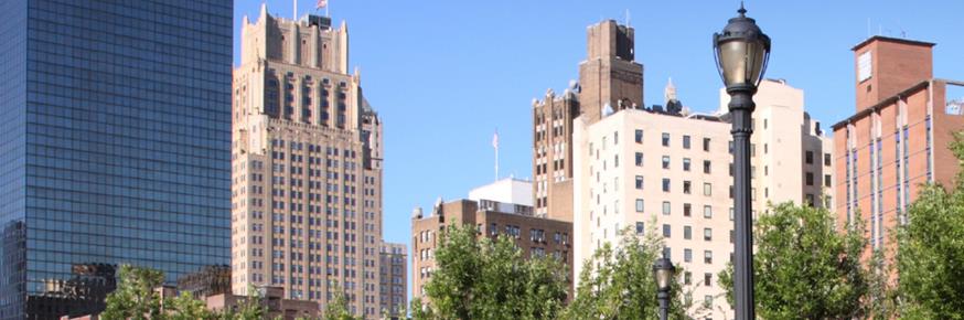 A daytime view of the PSEG building in Newark,NJ