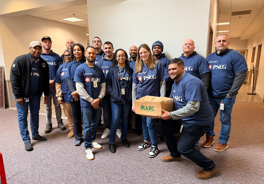 PSEG employees are shown volunteering for Newark Emergency Services For Families Inc. Newark Emergency Services For Families Inc.'s mission is to stabilize families and individuals in crisis, homeless and those in financial need and provide them with financial support and life skills training to live on their own.