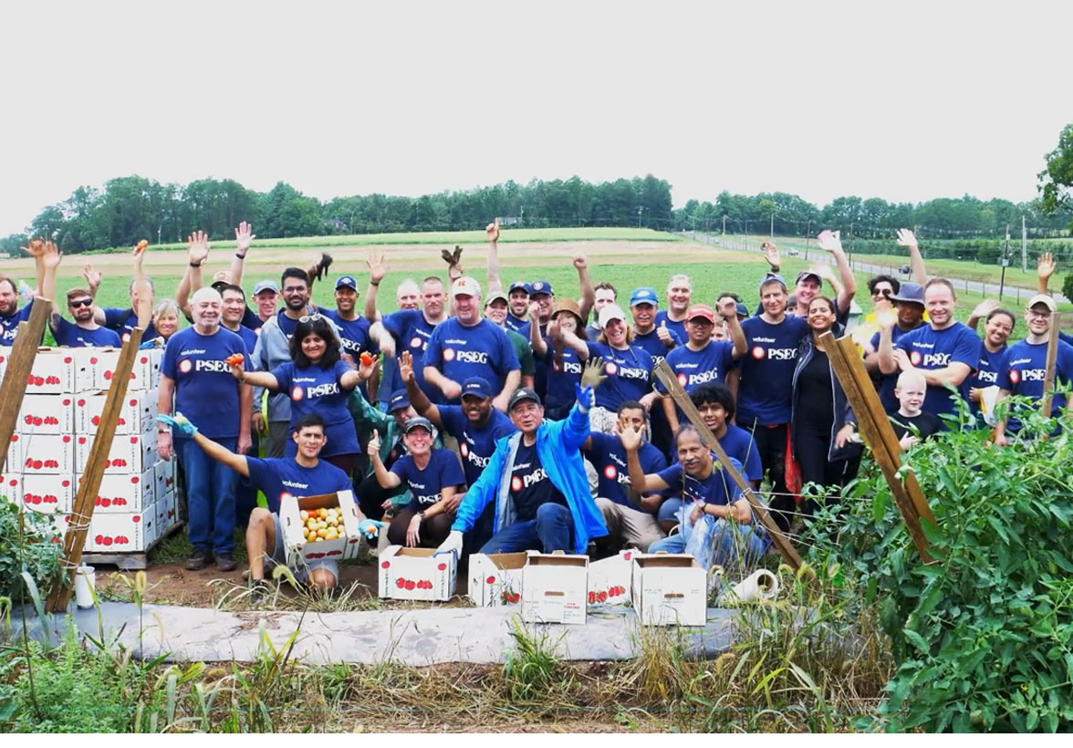 PSEG employees at a volunteer event.