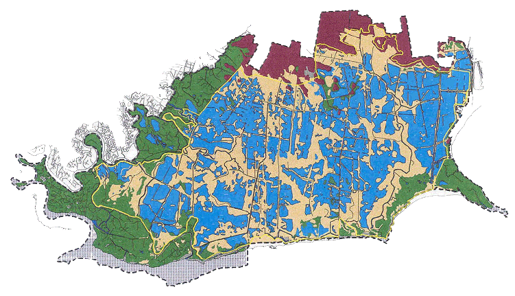 1996 vegetation map showing Phragmites and ponded water dominating the Commercial Township Salt Hay Farm Wetland Restoration Site before restoration.