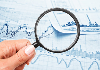 A person using a magnifying glass 