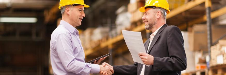 PSE&G Employees shaking hands on jobsite