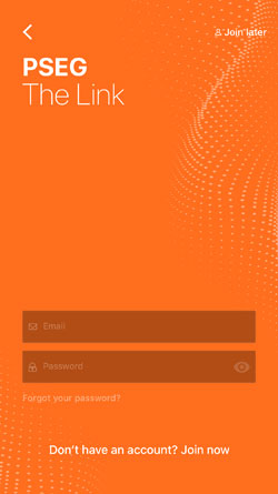 Mobile home screen for the PSEG link is shown.
