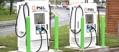 PSE&G electric vehicle chargers are shown.