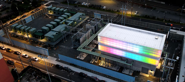 Aerial pic of PSE&G Hoboken, NJ switching station.